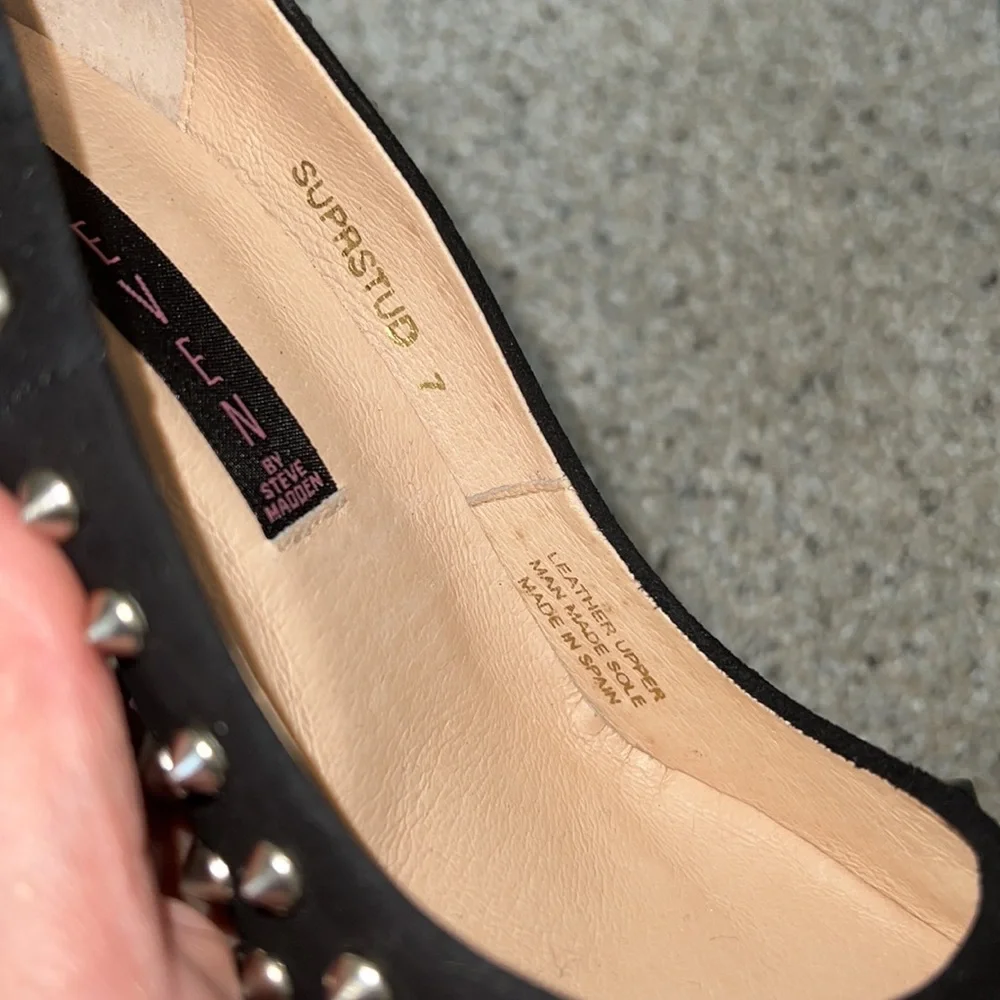 AUTH NIB Steven by Steve Madden Black Superstud Studded Stilleto Pumps US 7